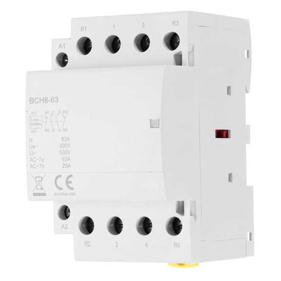 Uxcell AC Contactor 63A 4 Pole 2NO 2NC 110V Load and Lighting Circuit Control DIN Rail Mount