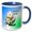 Blue/White, variant on 3drose, with Love from New Orleans with White Oleander Blossom, 15oz Mug