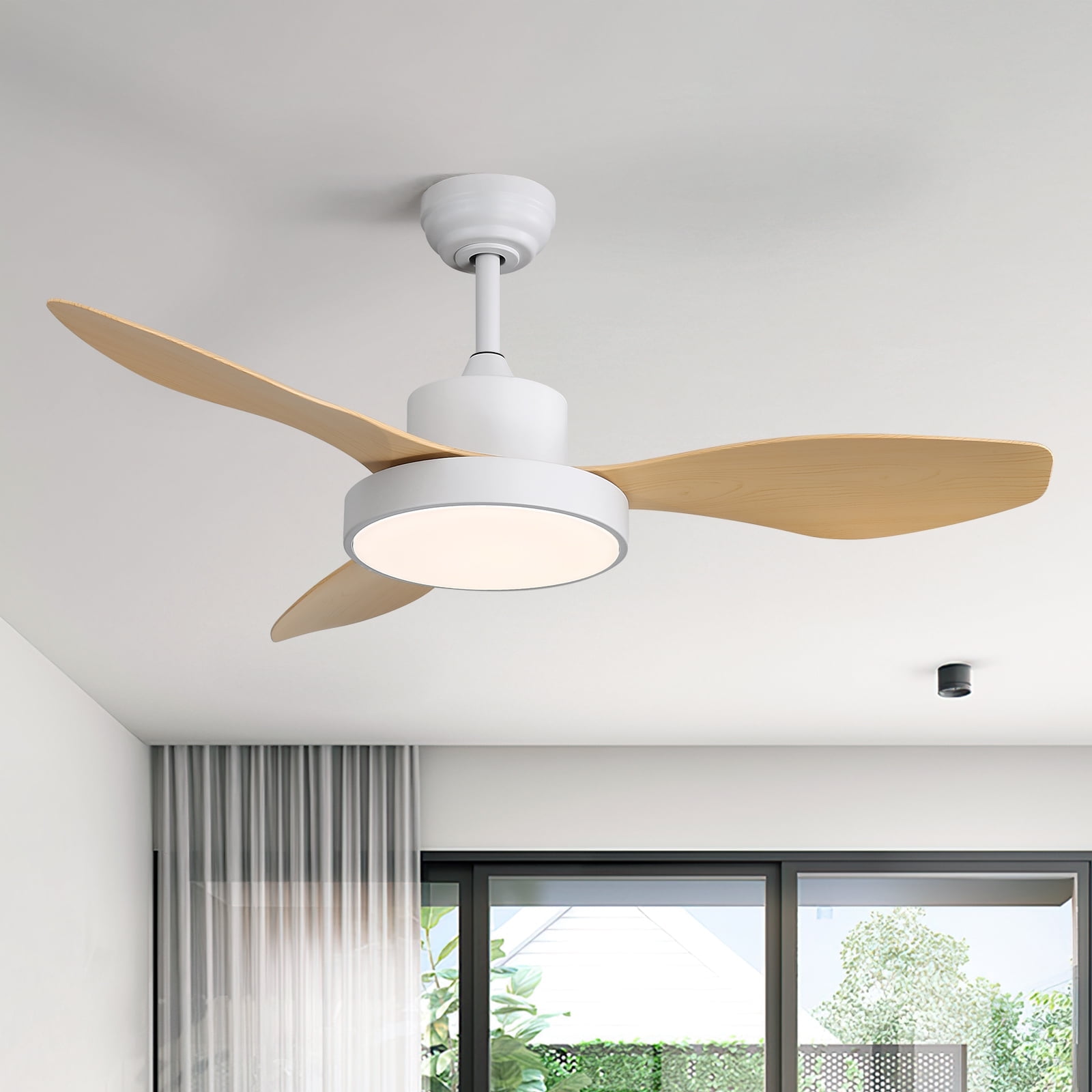 Sofucor 47-Inch Modern Ceiling Fan with LED Dimmable Lights, Remote, Reversible, 3CCT, Quiet 6 Speeds