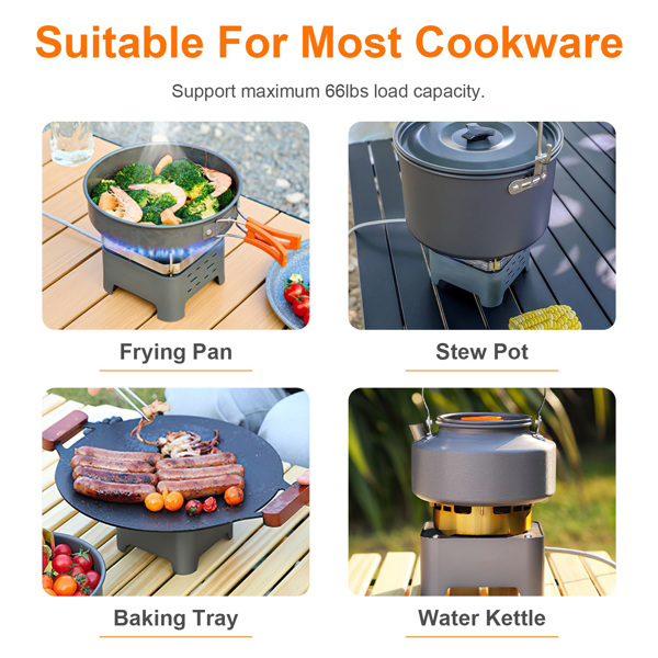 Portable Lightweight Camping Stove, Windproof, 3-Fuel Compatible with Carrying Bag, for Camping/Hiking/Picnics