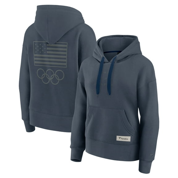 Women's-Fanatics Navy Team USA Elements Future Ground Subtle Tonal Pullover Hoodie