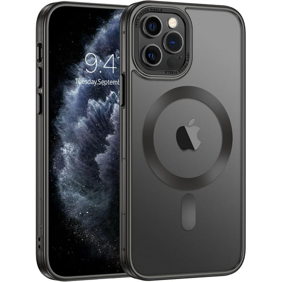 Phone 12 Pro Max Case, iPhone 12 Pro Max Phone Case Compatible with Magsafe Translucent Matte Back Slim Non-Slip Military Grade Protective Magnetic iPhone 12 Pro Max Case, Black Bronze