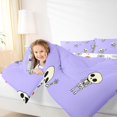 thumbnail image 3 of Feelyou Kawaii Skeleton Twin Bedding, Cute Gothic Cartoon Bedding Comforter Set, Lavender, Halloween Reversible, 7-Piece, 3 of 7