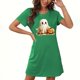 thumbnail image 2 of Camisón corto de talla grande para mujer, camisón de manga corta con estampado de pecho a la moda, camisón para mujer, 2 of 3