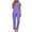 Purple, variant on Plus Size 2 Picec of Outfit Sets for Womens Loose Printed Long Sleeved Round Neck Drawstring Casual Set
