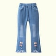 thumbnail image 4 of Vunhao Girls Flare Jeans, Elastic Waist Relaxed Fit Casual Girls Denim Pants on Clearance Pink Size 12-13T, 4 of 6