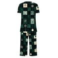 thumbnail image 5 of FDGIU Women's Christmas Pajama Short Set, 2-Piece Short Sleeve Lapel Top & Shorts, Holiday Print Matching Lounge & Sleepwear, 5 of 6