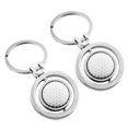 thumbnail image 1 of Rotary Balls Shape Key Chains White Zinc Alloy 2Pcs 2.8X1.4In, 1 of 1