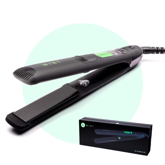 Plancha alisadora Cosmo ultrasuave serie profesional para cabello grueso de MINT | Potente plancha de pelo iónica de cerámica y turmalina de un solo paso para salón. Voltaje dual listo para viajar