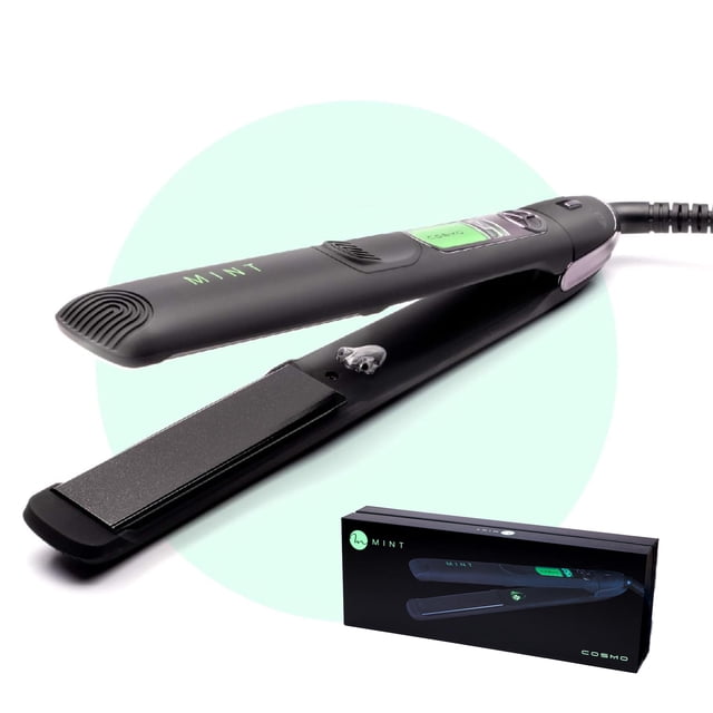 Plancha alisadora Cosmo ultrasuave serie profesional para cabello grueso de MINT | Potente plancha de pelo iónica de cerámica y turmalina de un solo paso para salón. Voltaje dual listo para viajar