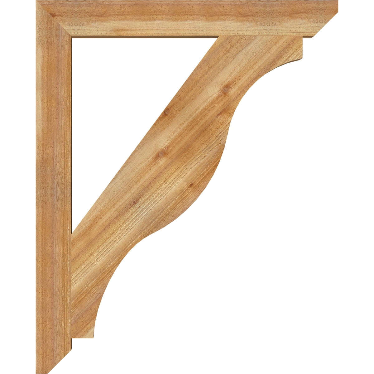Ekena Millwork 4"W x 34"D x 42"H Funston Slat Rough Sawn Bracket, Western Red Cedar