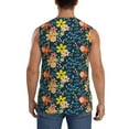 thumbnail image 4 of Balery Blue Floral Men's Sleeveless Muscle Shirts Workout Tank Top, Moisture Wicking, Odor Protection-X-Large, 4 of 8