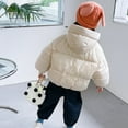 thumbnail image 5 of GYRATEDREAM Baby Girls Boys' Winter Snowsuit Fleece Jackets With Hooded Toddler Cotton Dress Warm Lined Coat Outer Clothing for 2-3Y Beige, 5 of 7