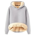 thumbnail image 5 of HAJWOH Mens Fleece Hoodie Heavy Weighted Sherpa Long Sleeve Hooded Sweatshirt Big and Tall Fleece Lined Drawstring Pullover Thick Warm Winter Casual Sweaters Light Gray 4XL, 5 of 7