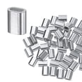 thumbnail image 1 of Uxcell 100-Pack Mangas de Crimpado de Aluminio, 2.5mm 3/32 Mangas de Cuerda de Alambre de Barril Redondo Simple, 1 of 1