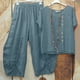 thumbnail image 2 of Conjunto de camiseta y pantalones de manga corta con cuello redondo para mujer Wmkox8yi  bvn1570, 2 of 8