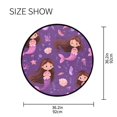 thumbnail image 5 of 36.2 Inch Round Floor Mat Cute Pink Mermaids Carpet Decor Rug for Living Room Bedroom, 5 of 6