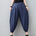 thumbnail image 7 of Bxsruta Women's High Waisted Elastic Waist Wide Leg Pants with Pockets for Yoga Casual and Daily Wear, 7 of 7
