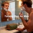 thumbnail image 3 of Mens Toiletry Travel Bag Hanging Dopp Kit Canvas Shaving Kit Toiletries Organizer for Grooming Travel Essentials, Gifts for Men & Women, Green, 3 of 8