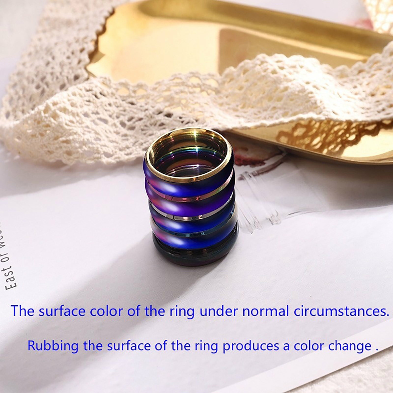 Stylish Fashion Women Big Oval Multicolor Faux Moonstone Finger Ring Jewelry  Accessories Decor Gift – the best products in the Joom Geek online store