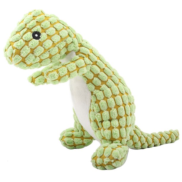 DQrwqpou Indestructible Robusto Dino Dinosaurio Perro Perro Masticar Juguete (Verde)
