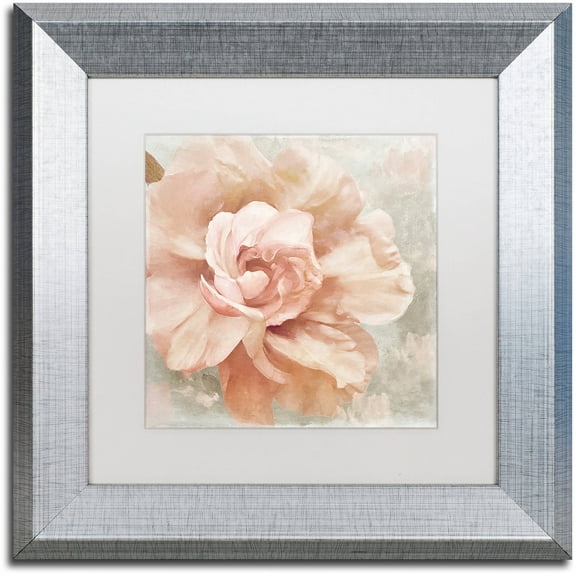 Trademark Fine Art "Petals Impasto I" Canvas Art by Color Bakery White Matte, Silver Frame