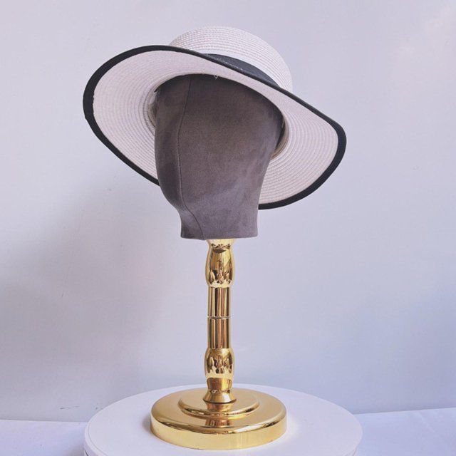 Cabeza de maniquí para pelucas, soporte para pelucas, soporte para pelucas con base, regalos para el día de la madre, soporte de exhibición de sombrer base alta dorada