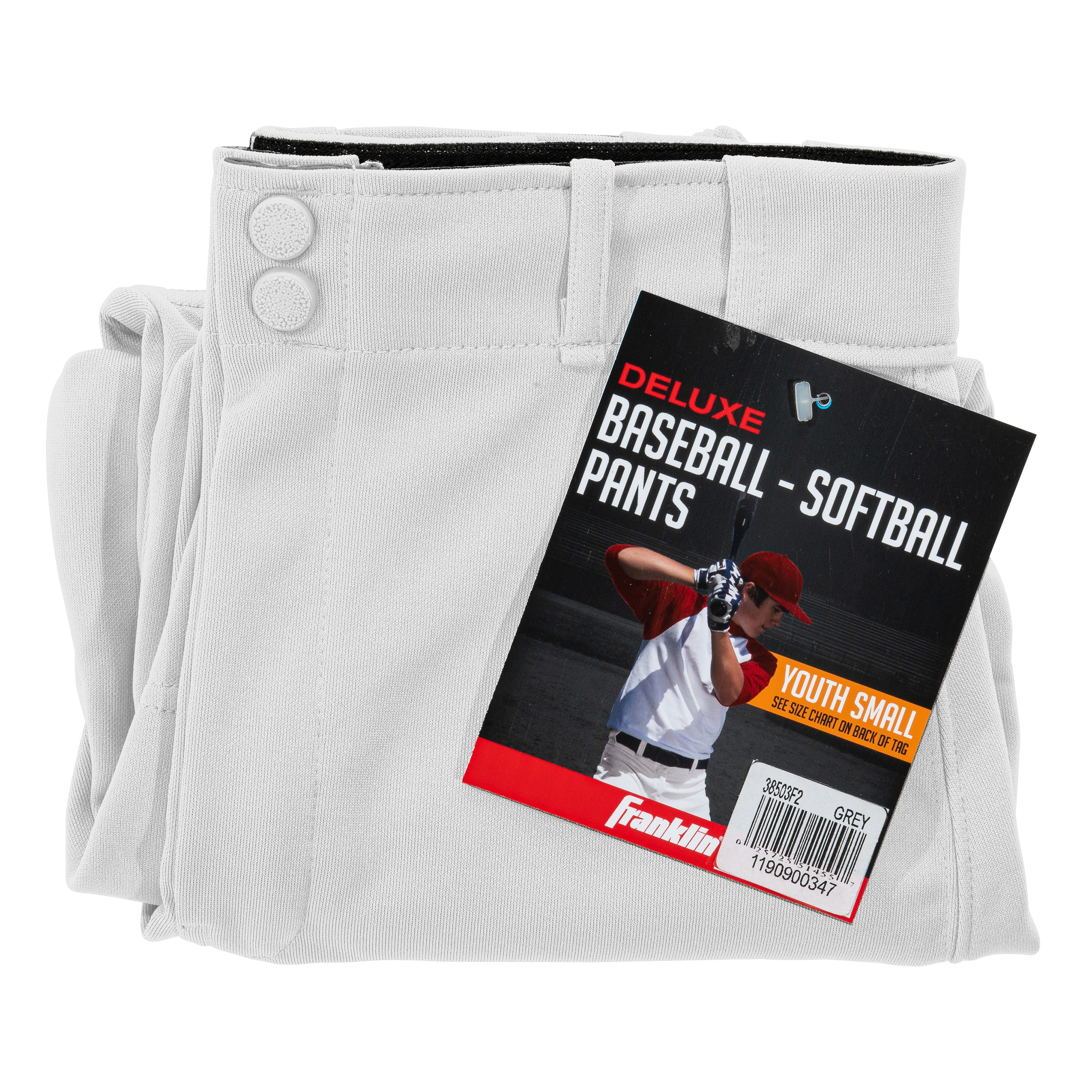 Franklin Sports Youth Baseball Pants, White, Small