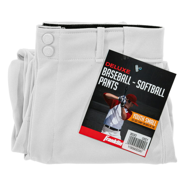 Franklin Sports Youth Baseball Pants, White, Small 