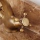 thumbnail image 3 of Grifo de lavabo de cobre antiguo de estilo europeo, grifo de agua fría y caliente vintage, grifo de lavabo de un solo orificio, negro, 3 of 5