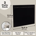 thumbnail image 3 of Genie Crafts 2-Pack Jewelry Display for Selling - Velvet Necklace Holder Stand, Organizer for Retail (17 Hooks, Black), 3 of 9