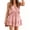 Pink, variant on High Waist Tank Rompers V Neck Beach Womens Flowy Ruffle Layered Shorts Jumpsuit