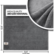 Cerakote Microfiber Towel Lint-Free Multipurpose Cleaning Cloth, 300 GSM, Gray, 12-Pack