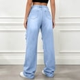 thumbnail image 5 of BOOMNY Womens Baggy Ripped Jeans Wide Leg Distressed Jeans for Women Trendy High Waist Cozy Streetwear Denim Pants with Pocket, 5 of 5