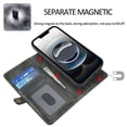 thumbnail image 2 of for iPhone 16e PU Leather 2 in 1 Case, Detachable Magnetic Wallet Case with Card Holder, Removable Flip Folio Cover with Stand Shockproof Protective Phone Cover, Compatible with MagSafe, Darkgreen, 2 of 8