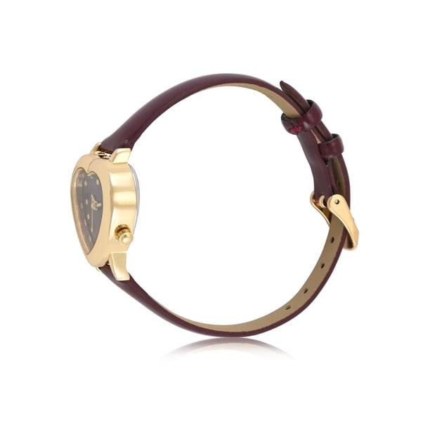 NOBO Ladies Goldtone Heart Shaped Case with Burgundy  display picture 2