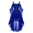 thumbnail image 3 of Renaissance Gothic Costume Dress Women Halloween Off Shoulder Lace Trumpet Sleeve Dreses Medieval Steampunk Outfit, 3 of 6