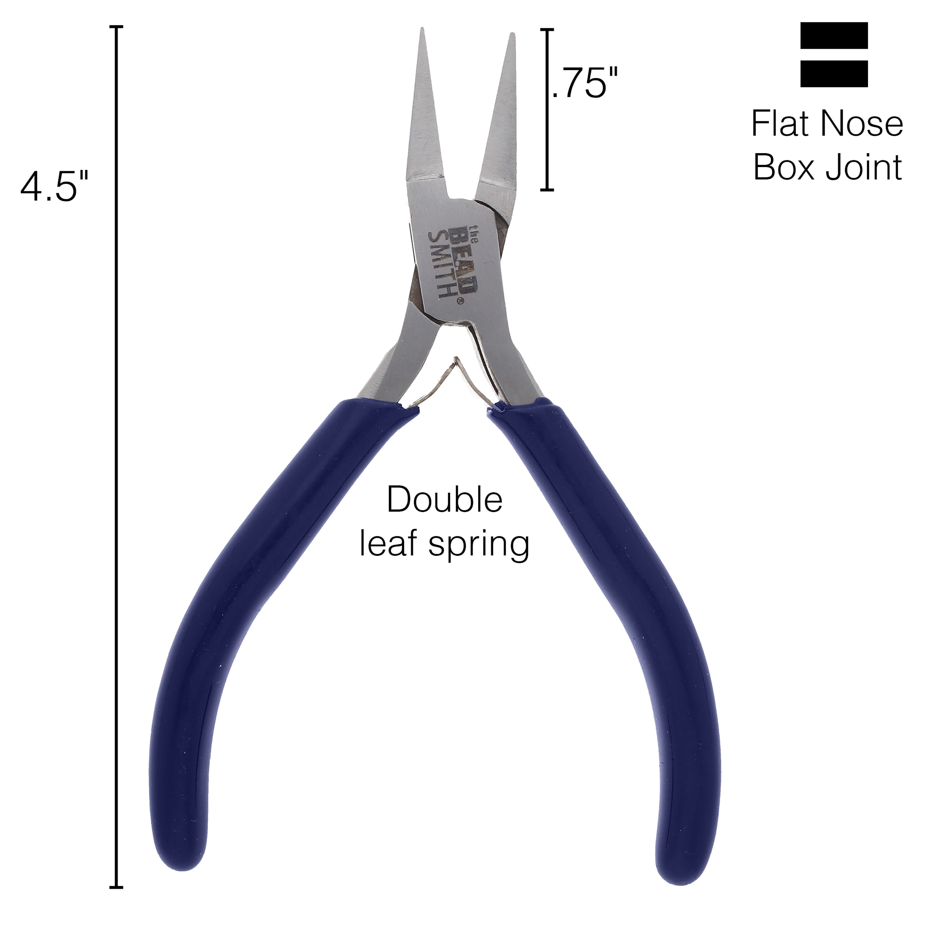The Beadsmith Flat Nose Pliers – Economy Line – 4.5 inches (114mm) – Vinyl Grip Handle with Double Leaf Springs – Jewelry Making Tool for Creating Bracelets, Earrings and Necklaces