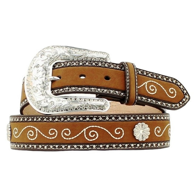 Nocona Western Belt Womens Flower Concho Aged Bark Black N3496644
