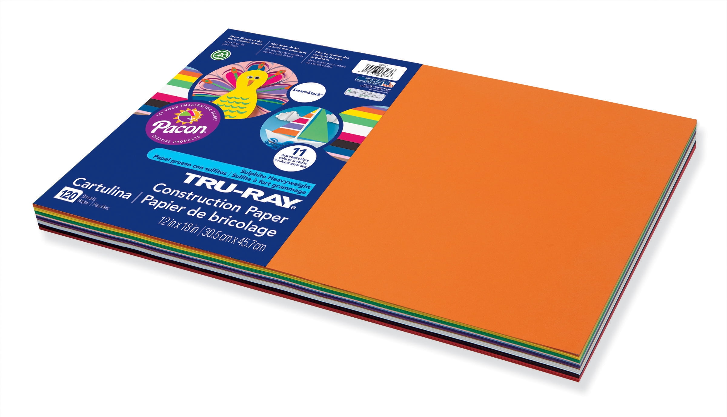 Tru-Ray Sulphite Construction Paper, 12 x 18 Inches, Assorted Color, 120 Sheets