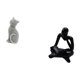 thumbnail image 5 of Figura De Gato Pensador De Resina, Escultura Abstracta De Animal, Adorno Decorativo Para Sala De Estar, Dormitorio, Oficina, Mesa, Estantería, Entrada, 5 of 8