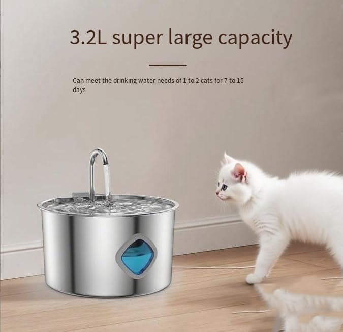 2026 NEW Pawira Water Fountain for Cats, Cat Water Fountain, Automatic Pet Drinking Fountain with Filter System, Quiet Circulating Water Dispenser for Cats & Small Dog