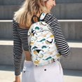 thumbnail image 6 of Picia Cute Whale Printed Canvas Daypack - Stylish and Durable Vintage Compact Backpack - Class, Work, Travel, or Laptop Bookbag,Organized Compartments-Small, 6 of 6