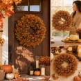 thumbnail image 6 of 19.7" Fall Artificial Boxwood Wreath for Front Door - Handmade Faux Greenery Wreath, Farmhouse Decor for Porch Wall Window Indoor Outdoor Home Decor, 6 of 7