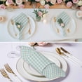 thumbnail image 2 of Blue Green Cloth Napkins, Grid Checkered Plaid Gingham Lattice Trellis Washable and Reusable Dinner Napkins Set of 8, Table Napkin for Kitchen Party Birthday Wedding Hotel Housewarming 20"x20", 2 of 8