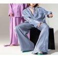 thumbnail image 3 of Pyjama Décontracté pour Femmes, Ensemble de Détente Deux Pièces, Manches Longues, Ceinture, Vêtements de Maison, 3 of 6