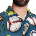 thumbnail image 5 of Baseball Men's Short Sleeve Beach Shirts, Casual Button Down Poplin Printed Summer Tops - Unisex, 5 of 6