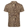 thumbnail image 5 of Leopard Print Men Zipper T-shirt Summer Casual Short Sleeve T-shirt Top, 5 of 7