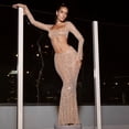thumbnail image 3 of Traje de vestir con falda de sirena con top de diamantes de imitación sexy para mujer popular, 3 of 6
