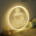 thumbnail image 5 of Coffee Neon Sign Restaurant Neon Light Sign Art Wall Sign for Beer Bar Club Bedroom Windows Glass Hotel Pub Cafe Wedding Birthday Party Gifts 16 x 16 inch, 5 of 8